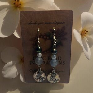 Silver and Blue Earrings